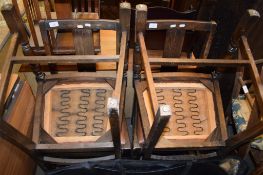 SET OF FOUR EARLY 20TH CENTURY OAK DINING CHAIRS