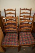 FOUR LADDER BACK CHAIRS