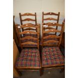 FOUR LADDER BACK CHAIRS