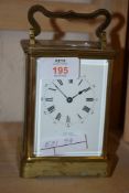 BRASS CARRIAGE CLOCK BY GAYDON, UPPER NORWOOD