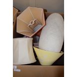 BOX OF VARIOUS LAMP SHADES