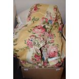 BOX OF VARIOUS FLORAL CURTAINS
