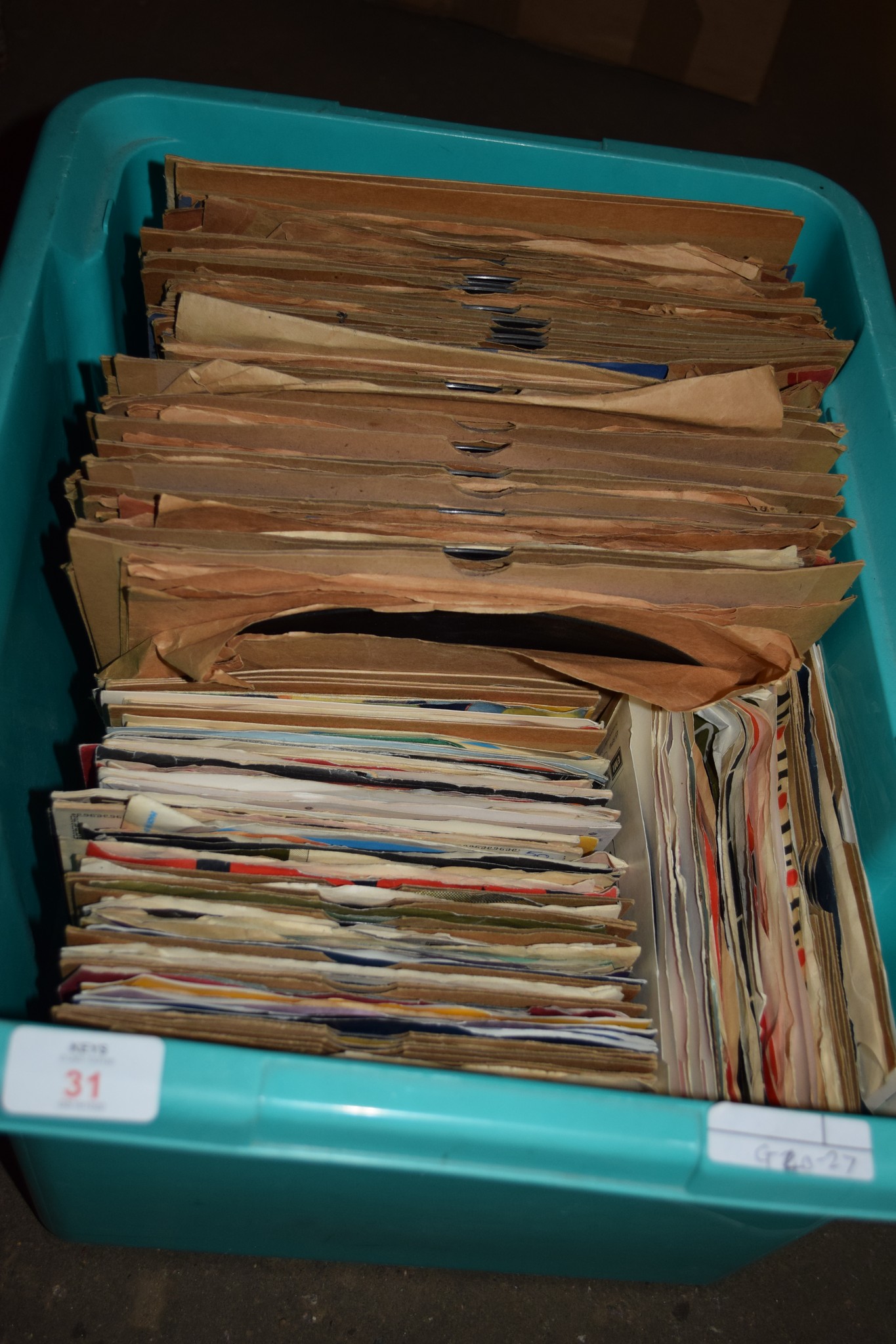 PLASTIC BOX CONTAINING RECORDS