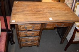 SINGLE PEDESTAL OAK DESK