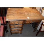 SINGLE PEDESTAL OAK DESK