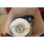 BOX CONTAINING MODERN TABLE LAMP, DECORATIVE ITEMS ETC