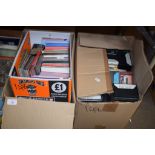 TWO BOXES OF RECORDS AND TAPES