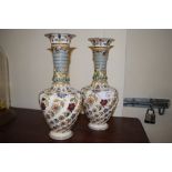 PAIR OF CONTINENTAL POTTERY VASES, LATE 19TH CENTURY
