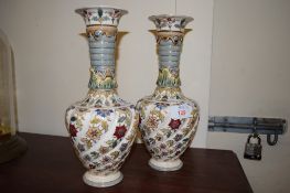 PAIR OF CONTINENTAL POTTERY VASES, LATE 19TH CENTURY