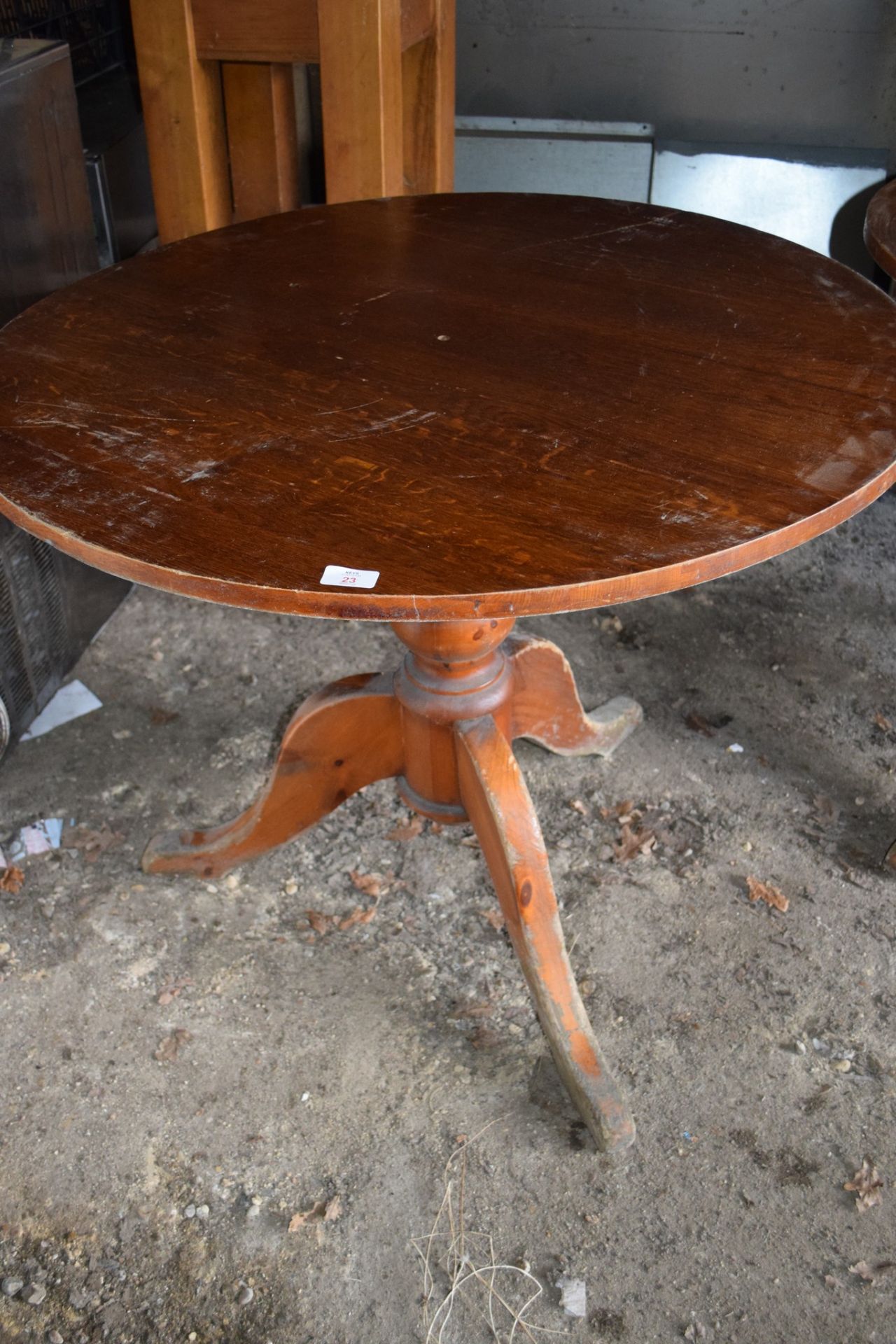 Two circular pedestal Dining Tables.