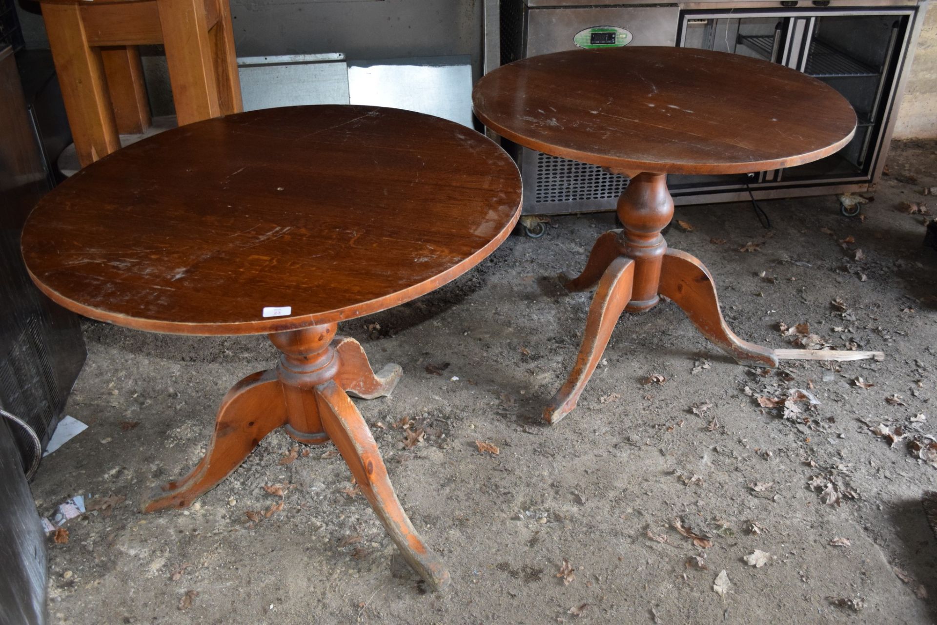 Two circular pedestal Dining Tables. - Image 2 of 2
