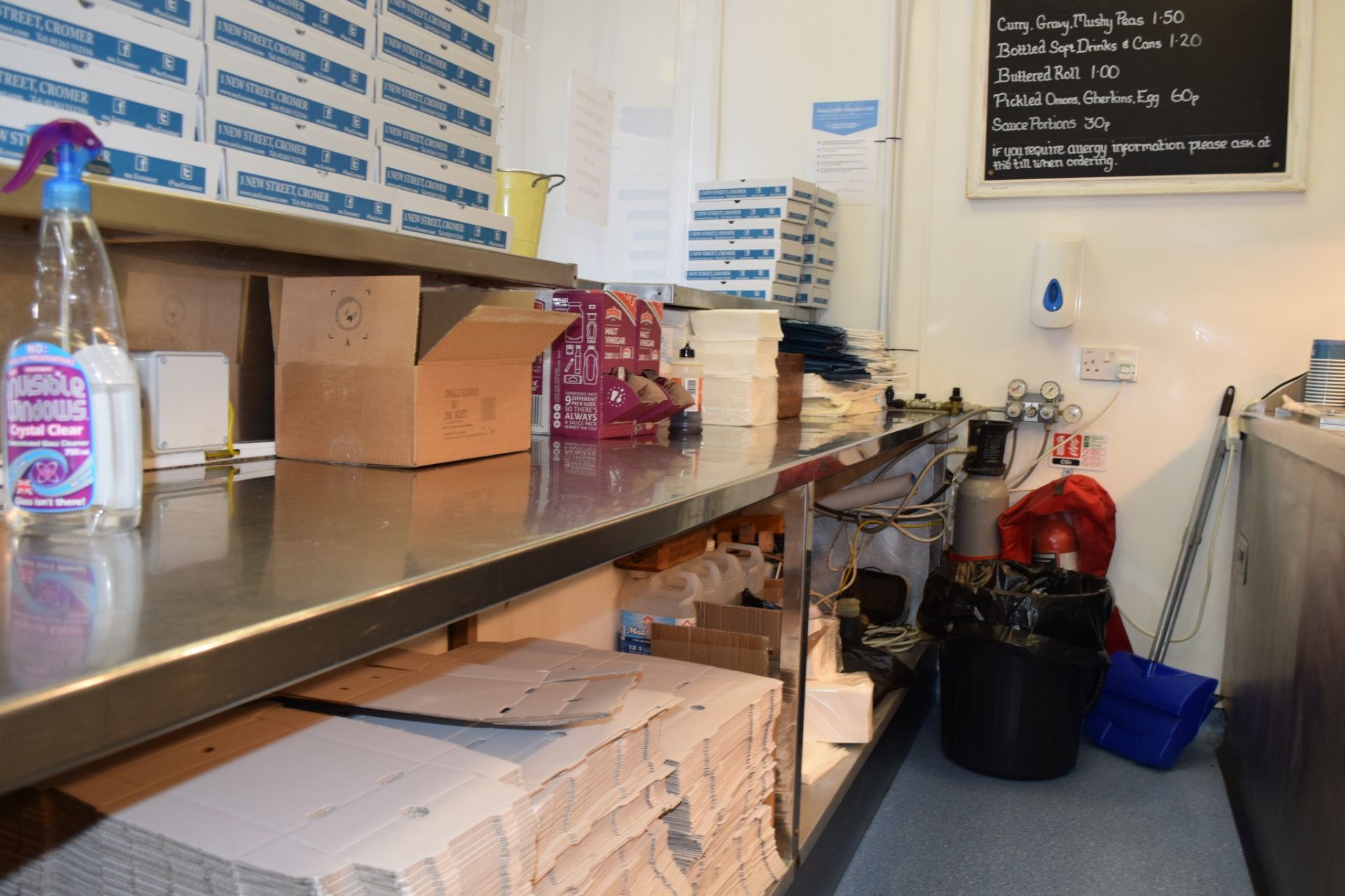 Stainless Steel-finished Serving Counter, with front riser and spaces formed for two cash registers, - Image 11 of 14