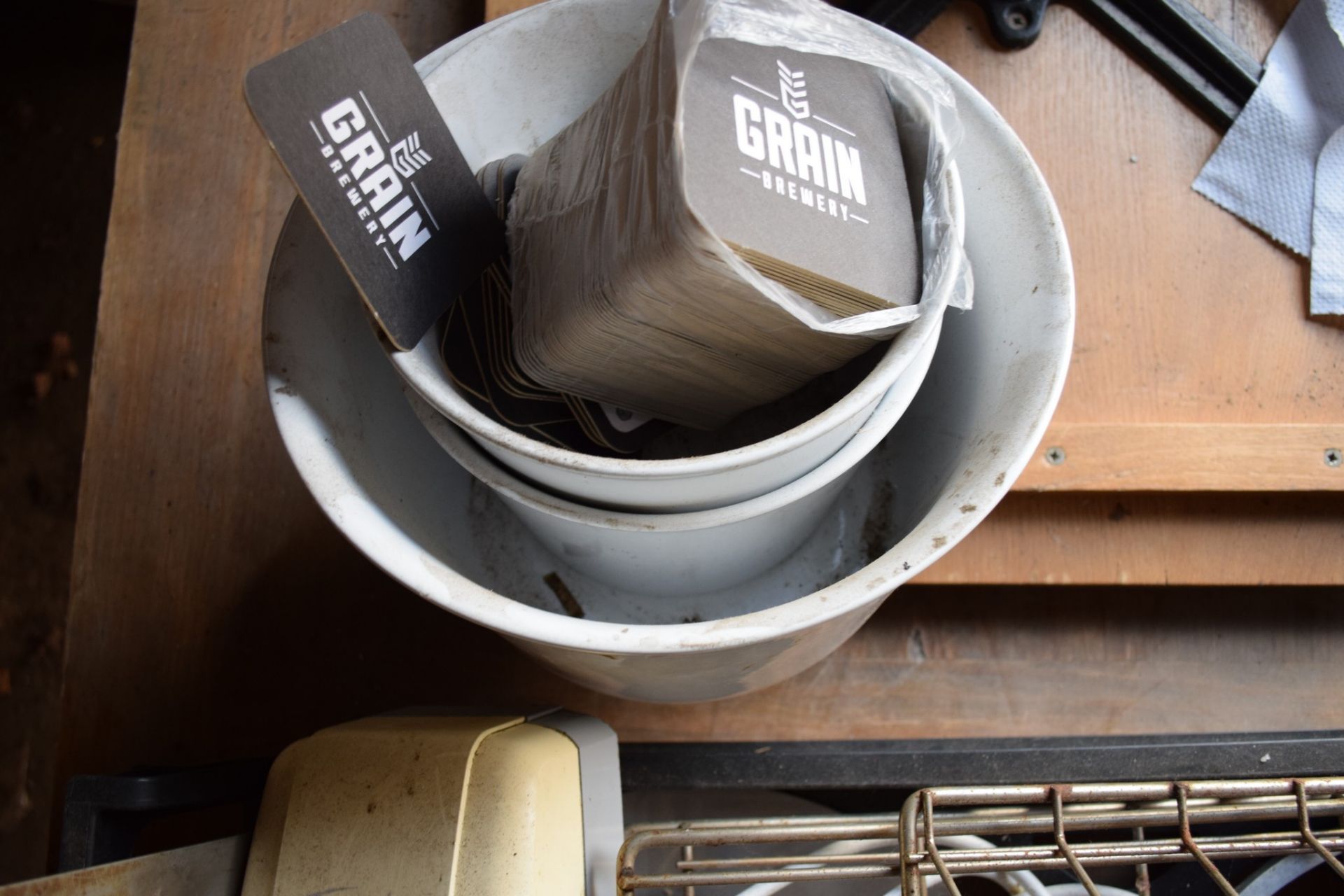 Crate: qty various Kitchen Sundries, including Mixer Whisk attachment, Sieve, etc. - Image 3 of 3