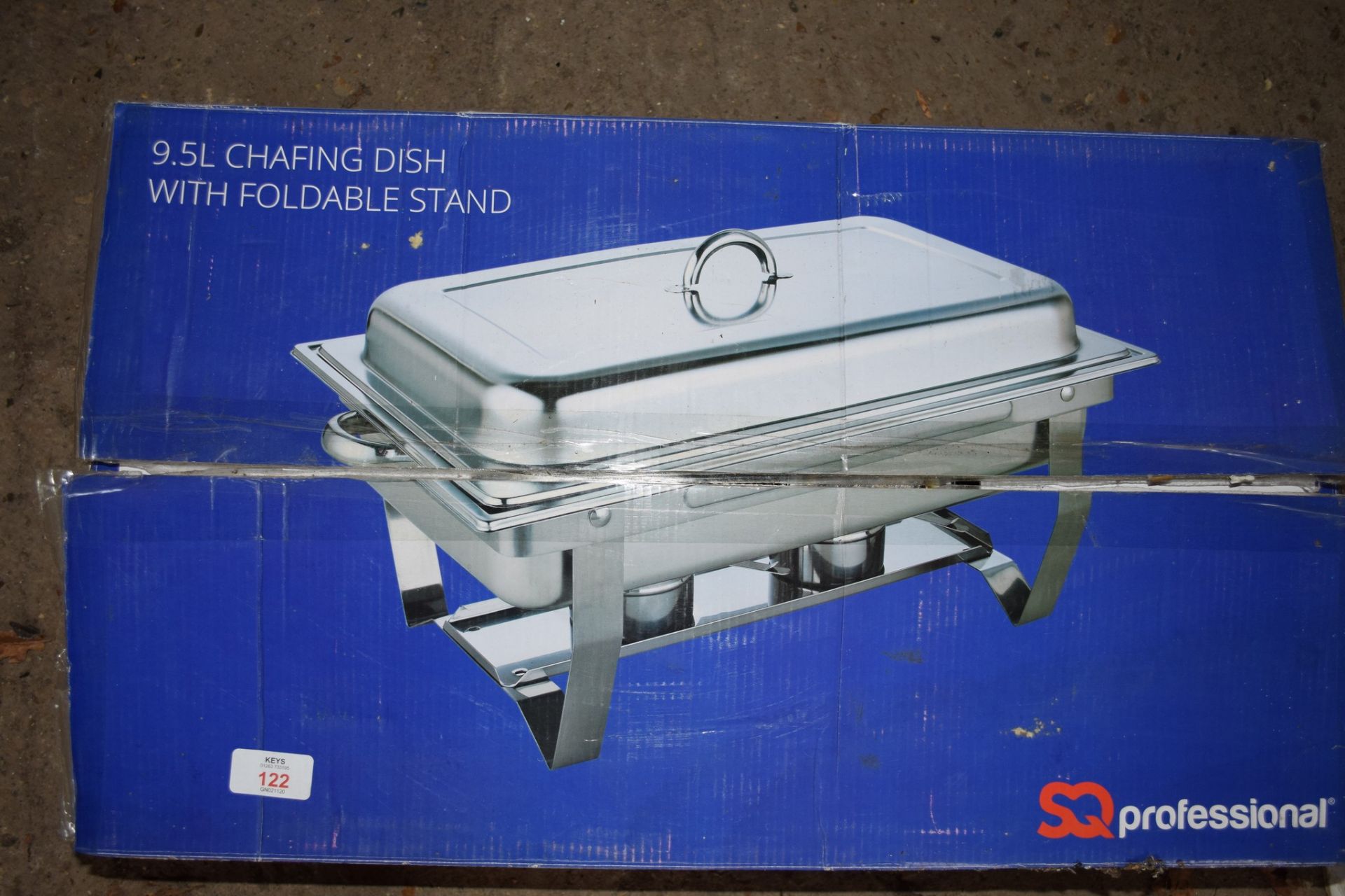 Boxed 9.5l Chafing Dish and Stand.