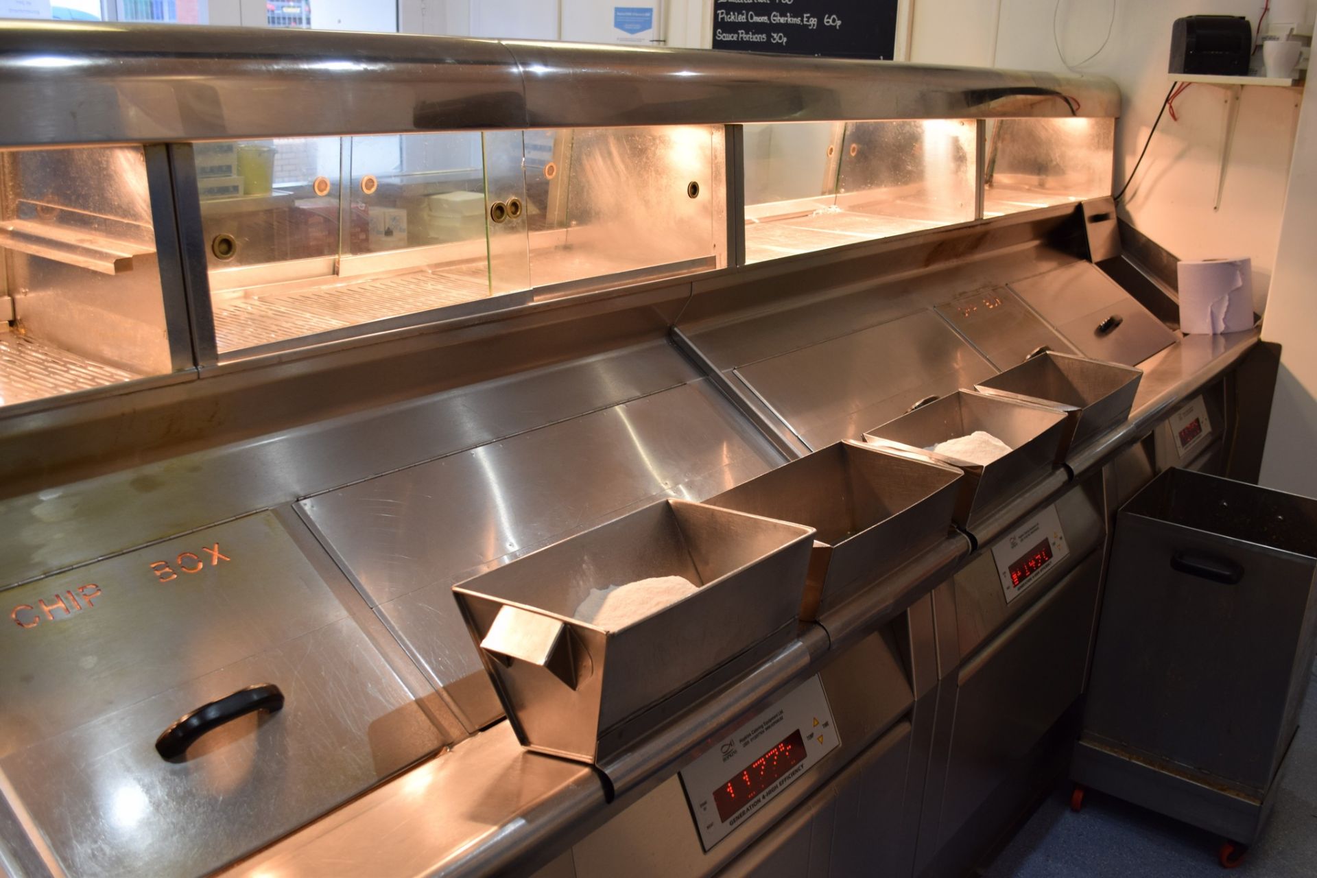 Hopkins Fish & Chip Frying Range, comprising 5 x pans, 3 x Bain Marie, 3 x Chip Boxes/Scuttles, plus - Image 16 of 25