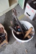 BUCKET CONTAINING VARIOUS TOOLS