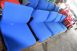 SET OF NINE BLUE UPHOLSTERED RECEPTION CHAIRS