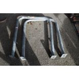 TWO GALVANISED HAND RAILS, EACH APPROX 80CM