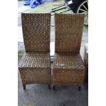 PAIR OF WOVEN WICKER CONSERVATORY CHAIRS