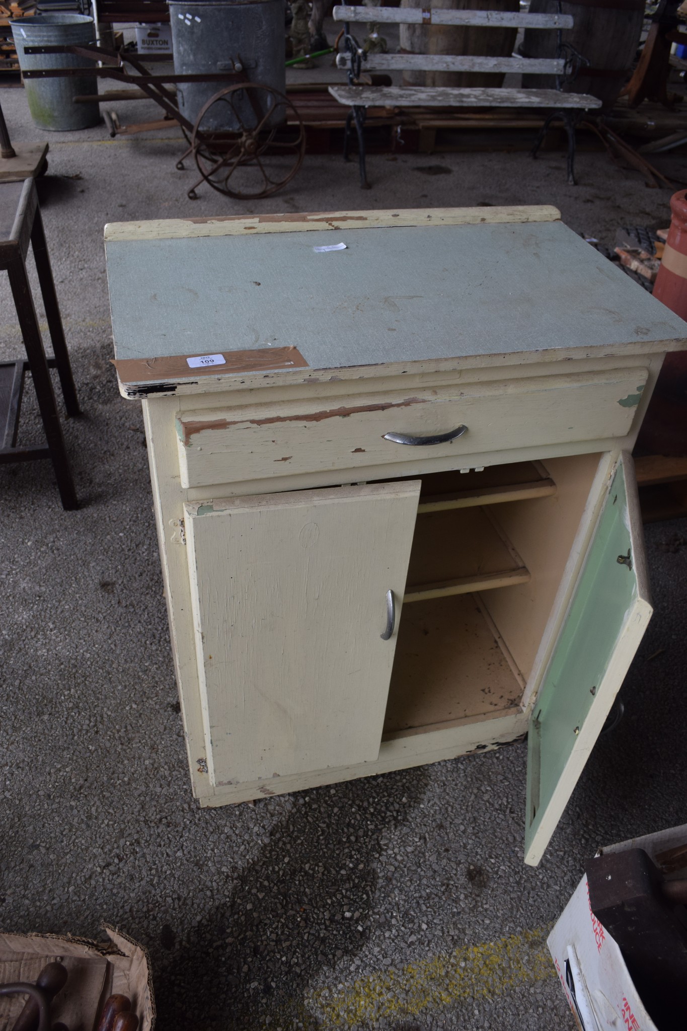 VINTAGE PAINTED PINE KITCHEN CUPBOARD