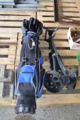 GOLF BAG, TROLLEY AND SET OF CLUBS