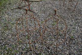 PAIR OF METAL GARDEN CLOCHES, EACH HEIGHT APPROX 80CM