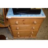 MODERN PINE FOUR DRAWER CHEST, 62CM WIDE