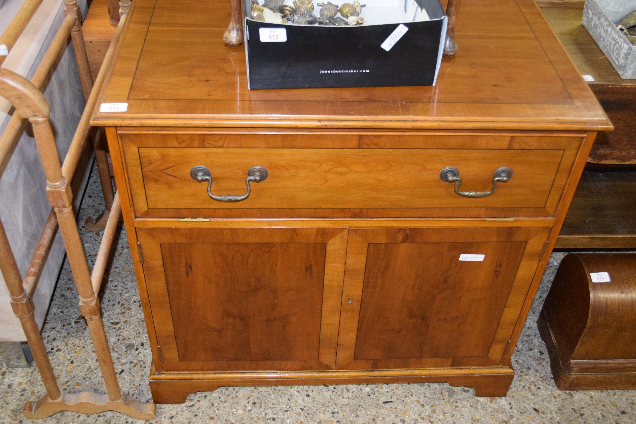 REPRODUCTION YEW EFFECT TV CABINET, 80CM WIDE