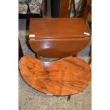 RETRO COFFEE TABLE AND SMALL MAHOGANY DROP LEAF TABLE