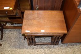 OAK NEST OF THREE TABLES, LARGEST 51CM WIDE