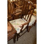 EDWARDIAN INLAID CARVER CHAIR