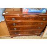 REPRODUCTION MAHOGANY FOUR DRAWER CHEST, 106CM WIDE