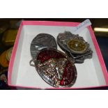 BOX CONTAINING VARIOUS METAL BADGES ENTITLED THORCRAFT