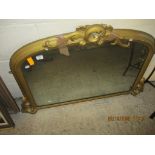 VICTORIAN GILT FRAMED OVERMANTEL MIRROR, 107CM WIDE