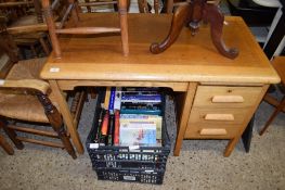 LIGHT OAK SINGLE PEDESTAL DESK, 106CM WIDE