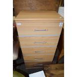 MODERN FIVE DRAWER OFFICE CABINET, 57.5CM WIDE