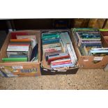 FOUR BOXES OF MIXED BOOKS