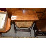 19TH CENTURY MAHOGANY WORK TABLE (CONVERTED FROM THE LARGEST OF A NEST), 51CM WIDE