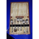 BOXED SET OF PLATED TEA SPOONS