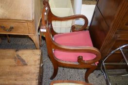 REGENCY STYLE MAHOGANY CARVER CHAIR