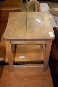 LIGHT OAK SCRUBBED TOP STOOL, 30CM WIDE