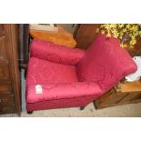 RED UPHOLSTERED EASY CHAIR