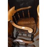 LATE 19TH/EARLY 20TH CENTURY SMOKERS BOW CHAIR