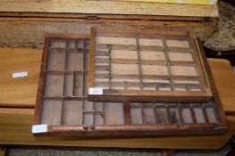 TWO VINTAGE TRAYS, ONE STAMPED “CASLON & CO”, 37 AND 56CM WIDE