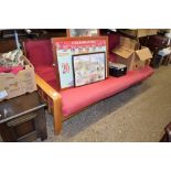 MODERN PINE EFFECT FUTON SOFA, 208CM WIDE