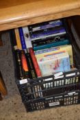 TWO BASKETS OF VARIOUS NOVELS AND REFERENCE BOOKS