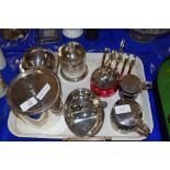 PLATED WARES INCLUDING TOAST RACK, SERVING DISH, BISCUIT BARREL AND COVER