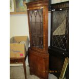 REPRODUCTION FULL HEIGHT GLAZED TOP CORNER CUPBOARD, 186CM HIGH