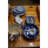 GROUP OF PEARL WARES INCLUDING PEARL WARE MUG WITH INITIALS “WEIJL” ON A DELFT STYLE BRICK AND OTHER