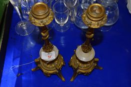 PAIR OF BRASS CANDLESTICKS